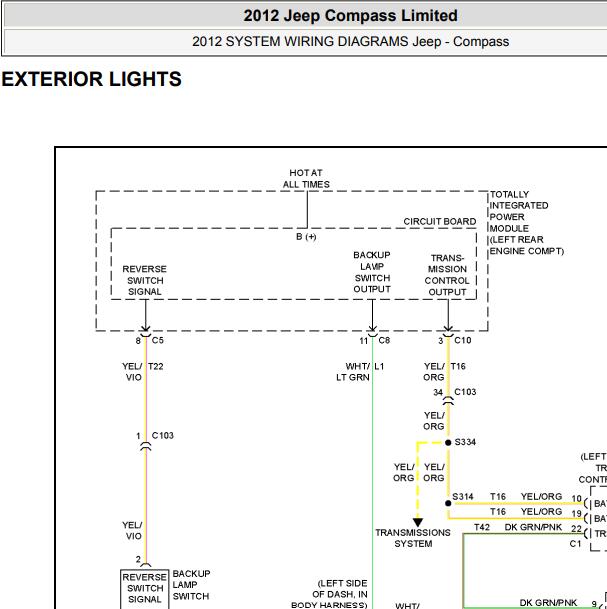 2012年吉普指南者车外灯电路图