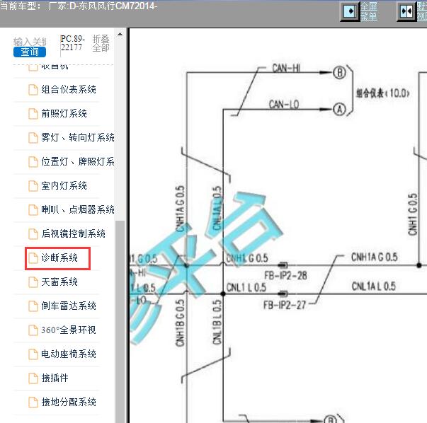 2014年东风风行CM7 CAN通讯电路图