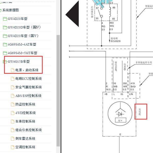 2016年长城哈弗H6 发电机电路图