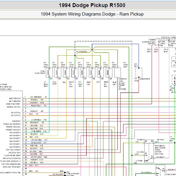 1994年道奇公羊发动机电路图