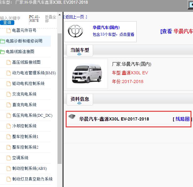 2017-2018年华晨汽车-鑫源X30L EV 全车电路图