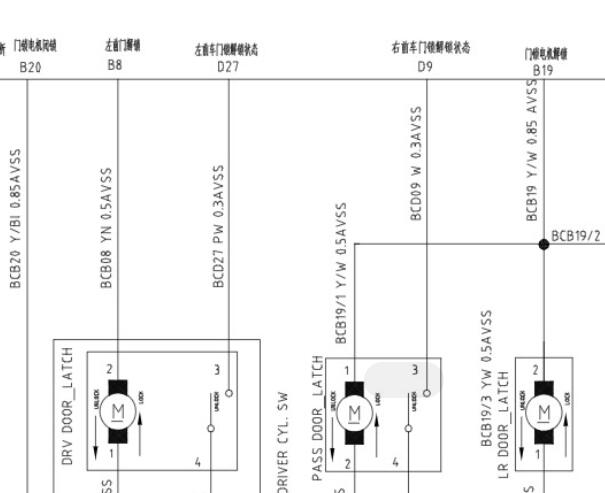 2018年长安CS75中央门锁电路图