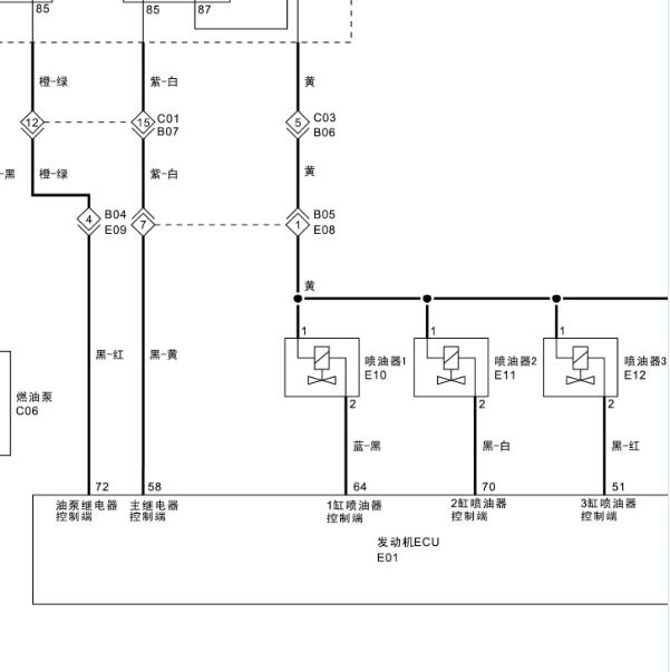 2017年福田奥铃T3 DAM15R发动机电路图