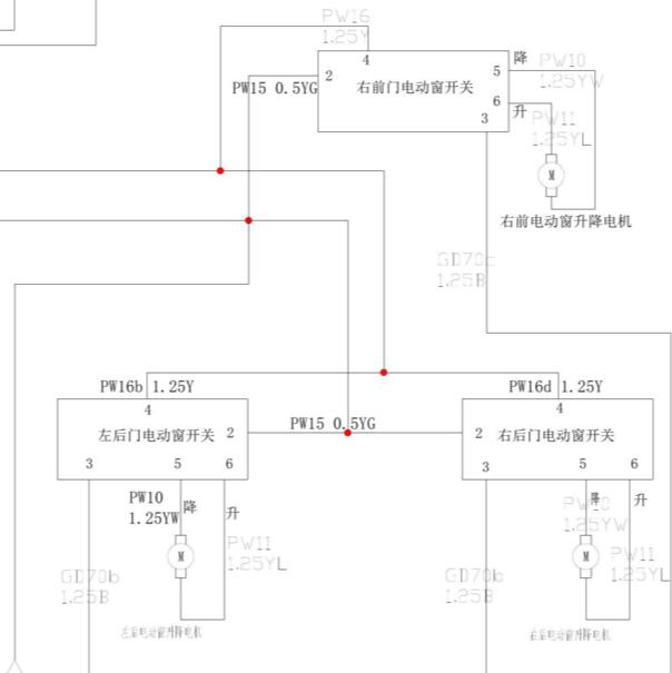 2011年奖励陆风X8 车窗电路图.