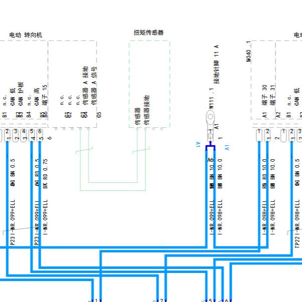 2012年保时捷卡宴 转向角传感器电路图.