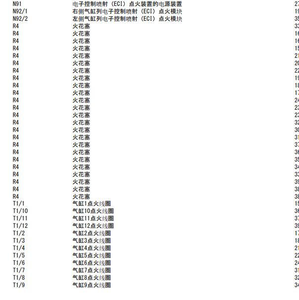 2010年奔驰S600点火线圈电路图