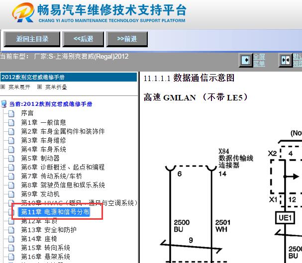 2012年别克君威网络通讯电路图