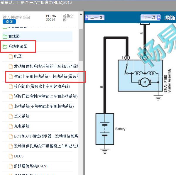 2013年一汽丰田-锐志(REIZ) 智能部分电路图