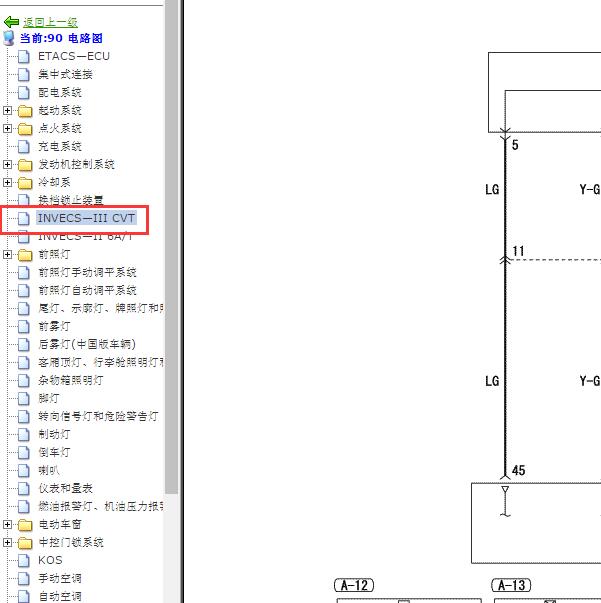 2008-2010年三菱欧蓝德CVT变速箱电路图