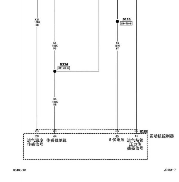 2002-2004年北京吉普2500 发动机电路图