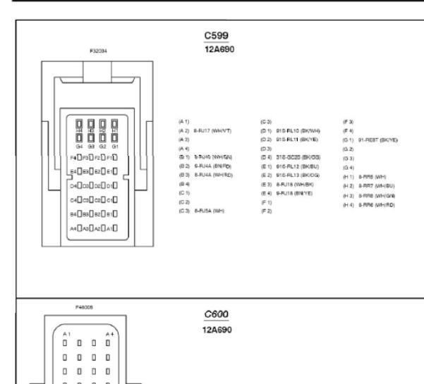 09年福特福克斯32+48+32发动机针脚定义