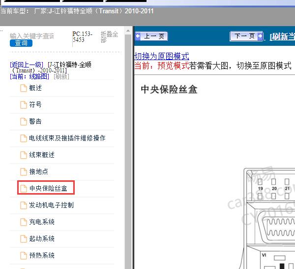 10年福特全顺全车保险丝位置图