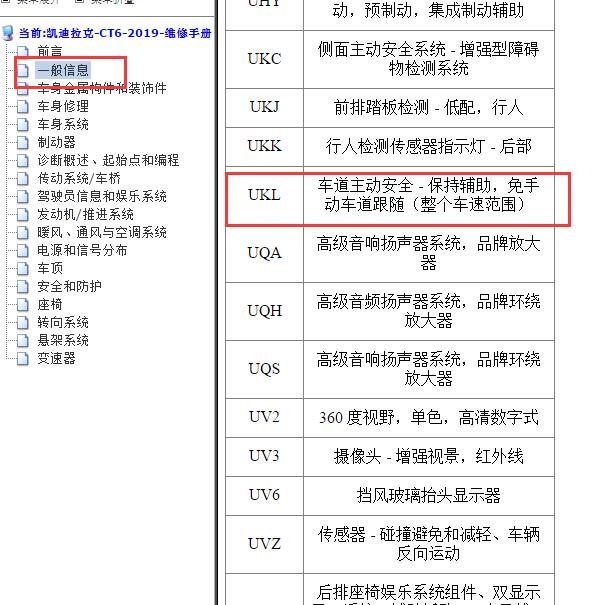 2019年凯迪拉克CT6 代码说明