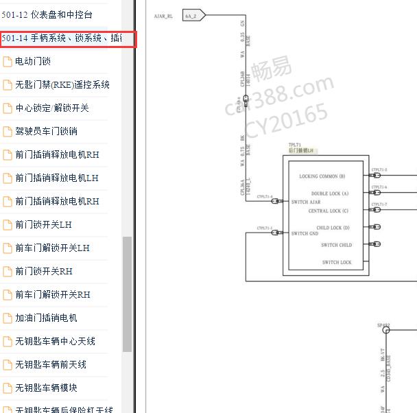 2011-2013年福特蒙迪欧车身系统电路图