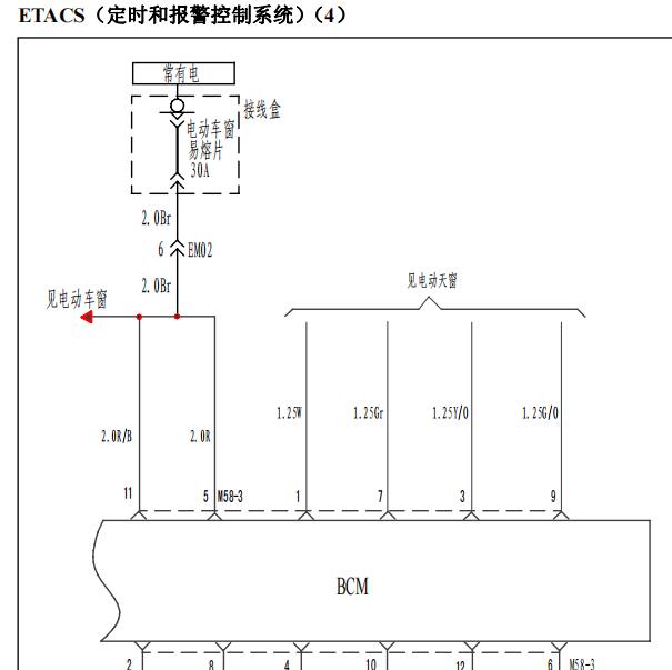 2008年江淮瑞风祥和车身控制电路