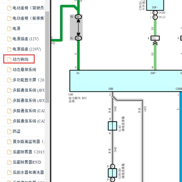 2011-2015年丰田酷路泽转向系统电路图