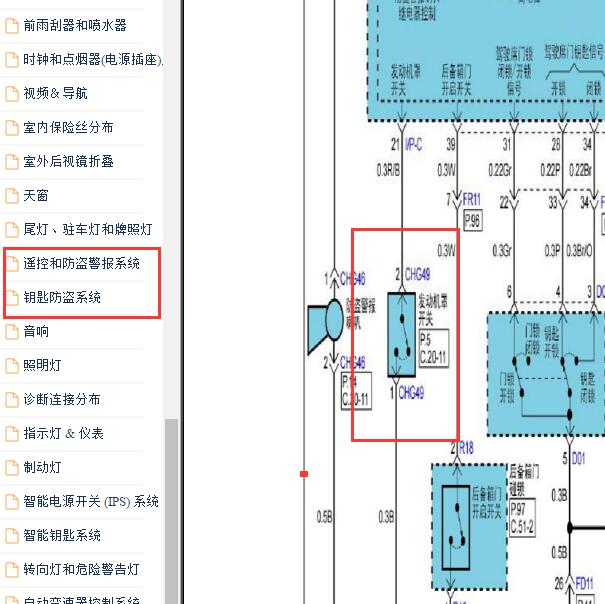 2010-2012年现代IX35机盖锁电路图