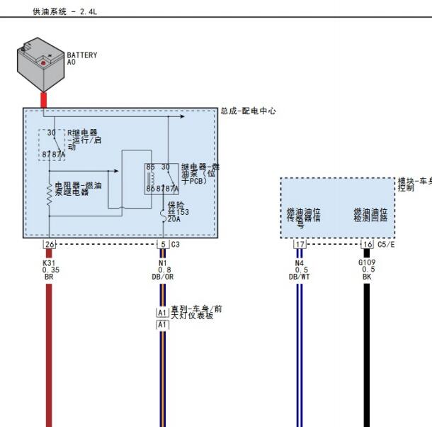 2015年道奇酷威2.4发动机电路图