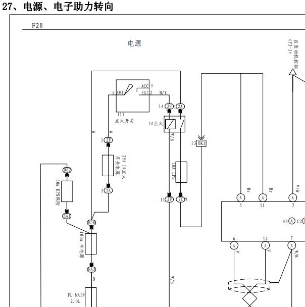2012年比亚迪F3转向电路图