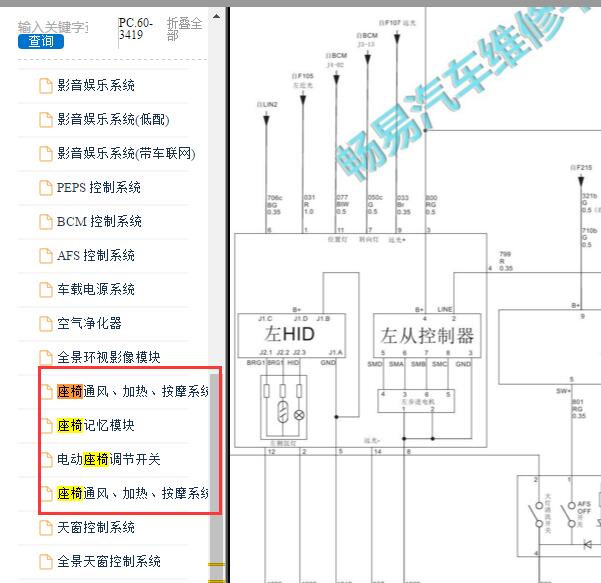 2016年哈弗H8电动座椅电路图