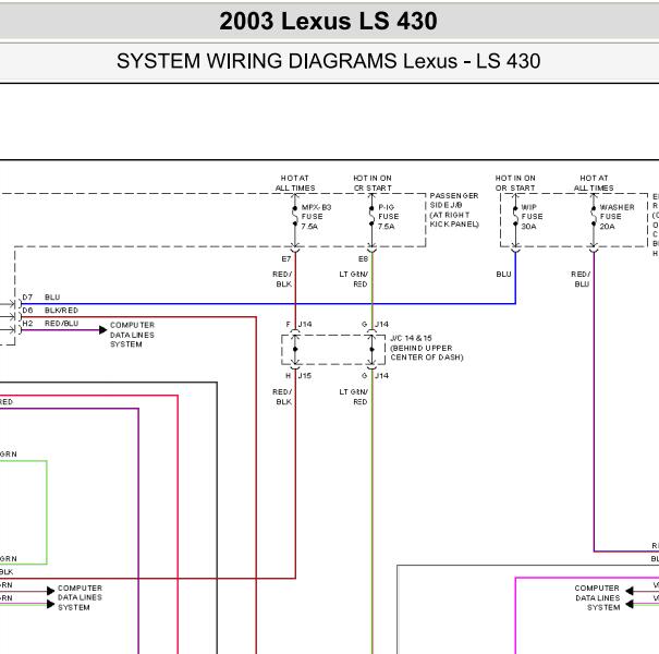 2003年雷克萨斯LS430雨刮电路图