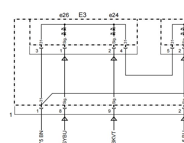2018年奔驰E300L尾灯电路图资料