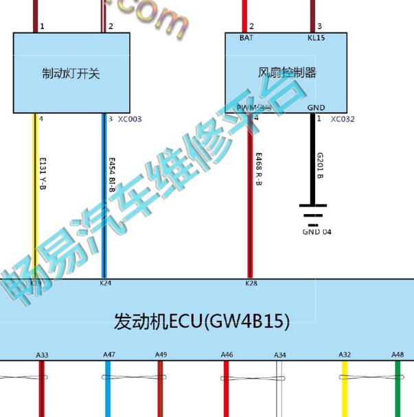 2019年长城哈弗H6 发动机风扇电路图