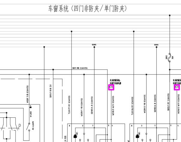 2020年长安CS75车窗电路图