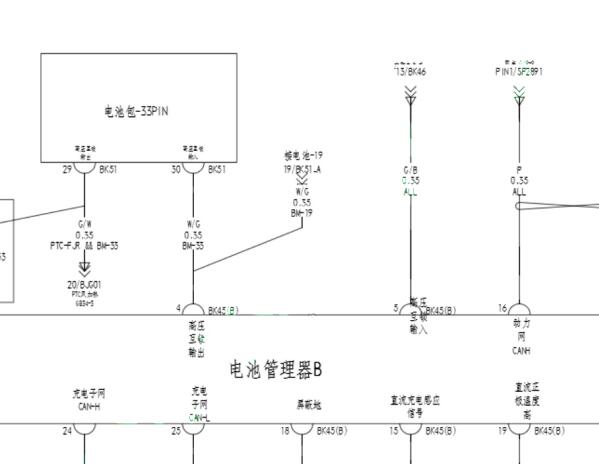 2019年比亚迪秦EV 动力电池电路图