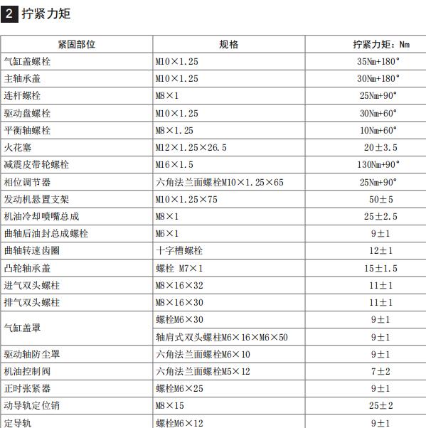 2017年传祺GS8发动机维修手册和扭矩资料