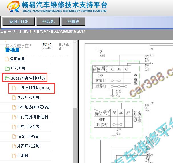 2016-2017年华泰圣达菲XEV260车身控制系统电路图