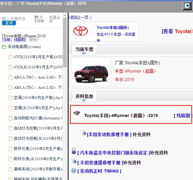 2019年Toyota(丰田)-4Runner（超霸）全车电路图