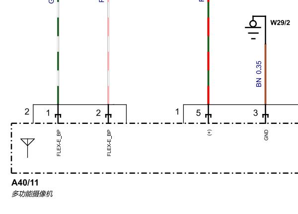2023年奔驰C200L 多功能摄像机电路图