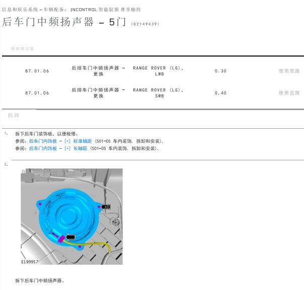 2020年路虎揽胜音响部分维修手册