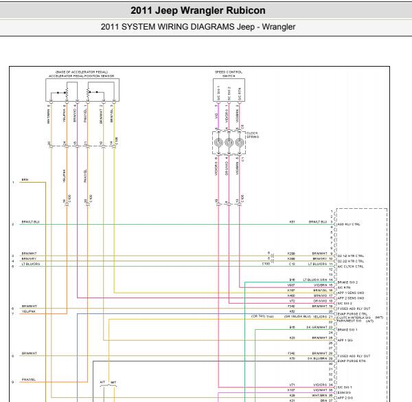 2011年吉普牧马人发动机电路图