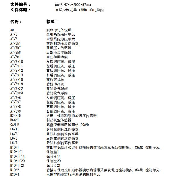 2010年奔驰E260 ABS电路图