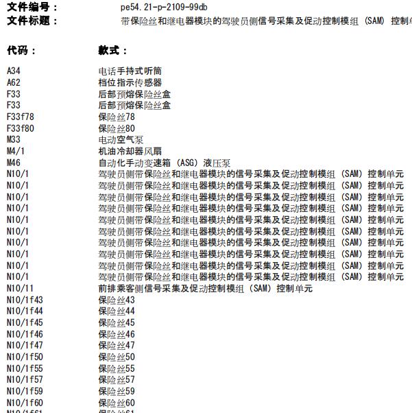 2004年奔驰E240 SAM控制单元电路图