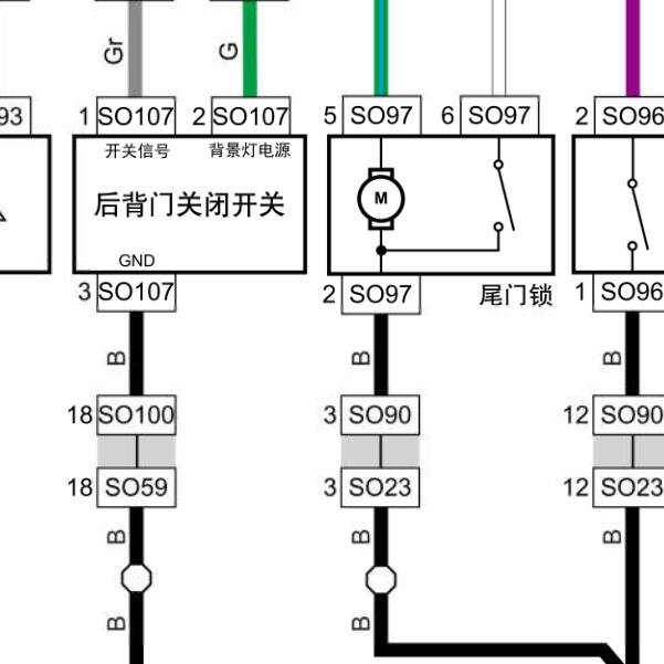2021年天际ME7 后备箱电路图