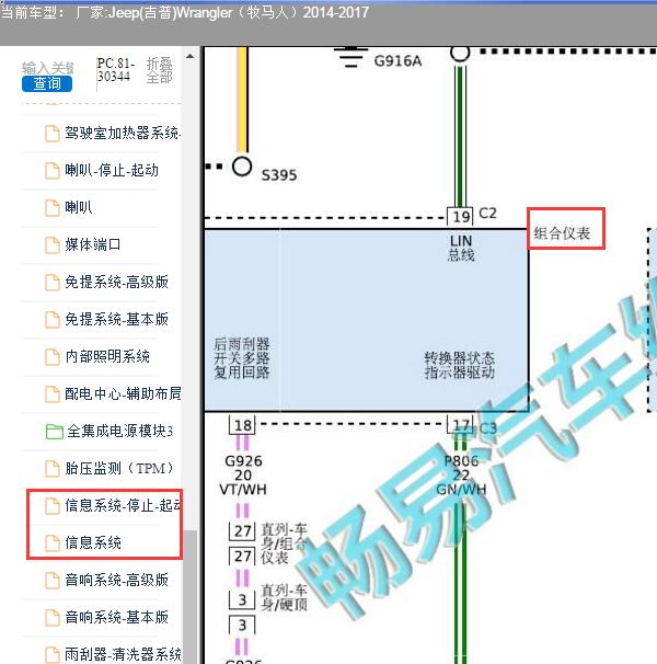 2017年吉普牧马人仪表电路图