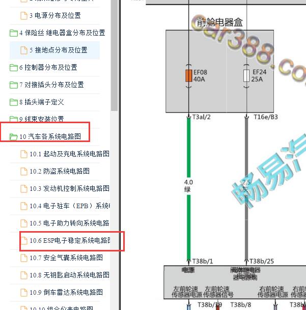 2021年北京汽车X3 ESP电路图