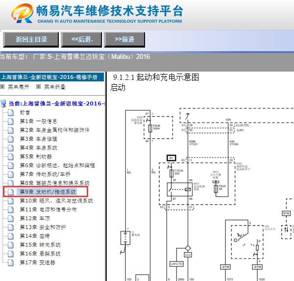 2016年雪佛兰迈锐宝启动电路图