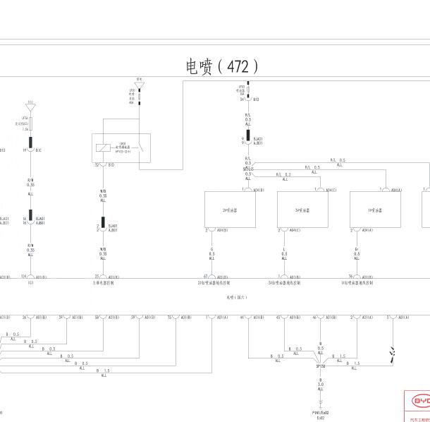 2023年比亚迪秦 DM发动机电路图