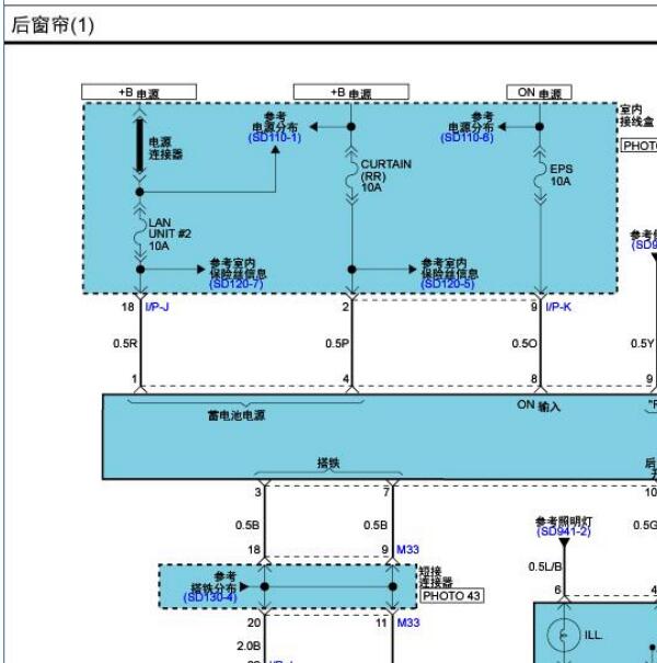 2007年起亚欧菲莱斯遮阳帘电路图