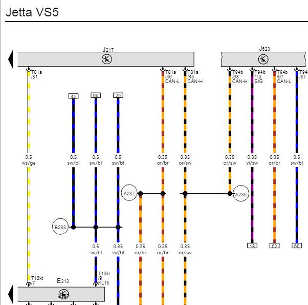 2022年大众捷达VS5变速箱电路图