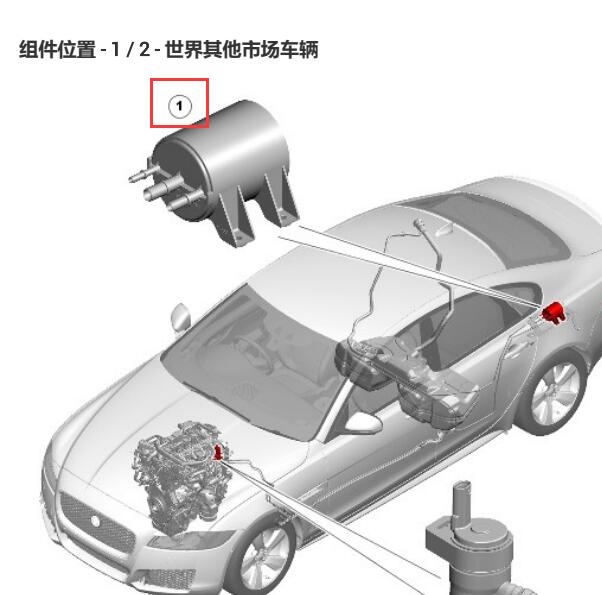 2022年捷豹XF EVAP模块位置