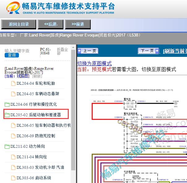 2017年路虎揽胜极光四驱电路图