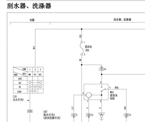 中兴田野雨刮系统电路图