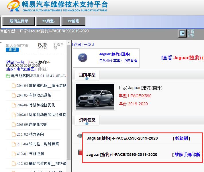 2019年捷豹I-PACE电路图和维修手册