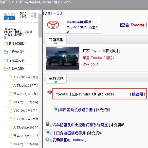 2015年Toyota(丰田)-Tundra（坦途）全车电路图