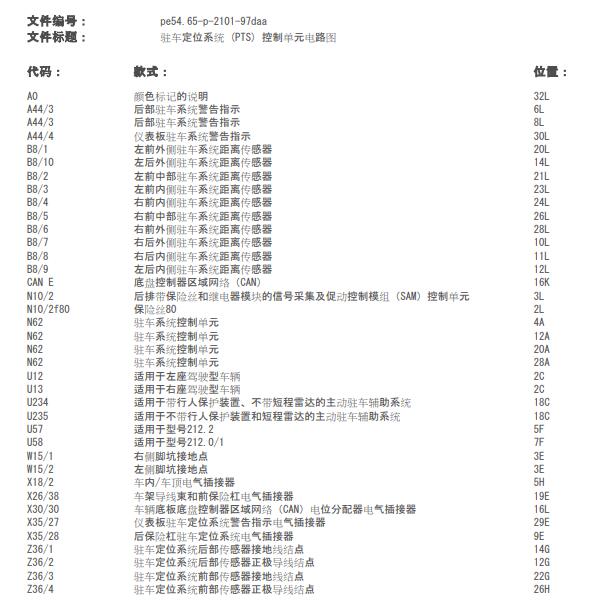 2014年奔驰E320 前雷达电路图